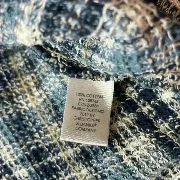 Christopher & Banks Petite Blue Plaid Tweed Button Up Shirt Jacket Size XL - Picture 7 of 7